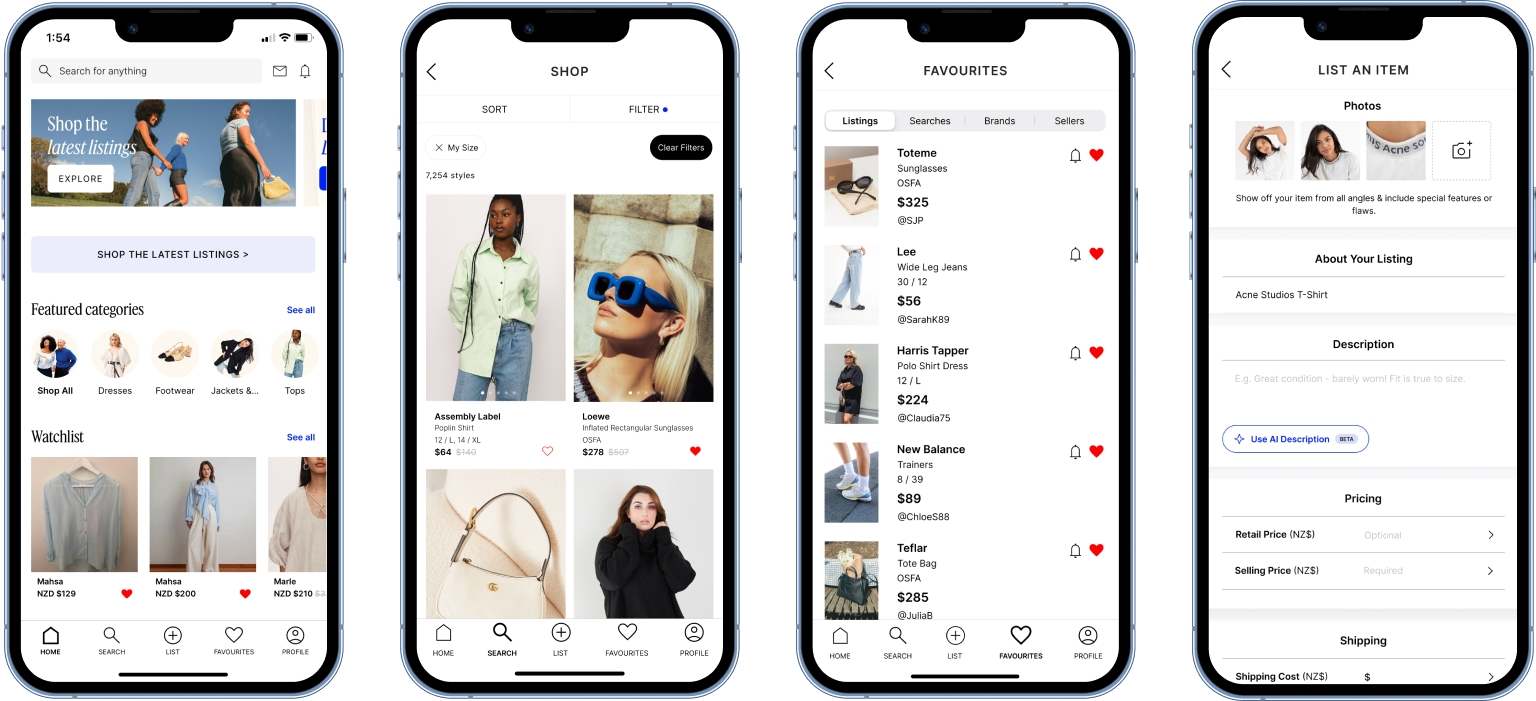 Designer Wardrobe mobile app example