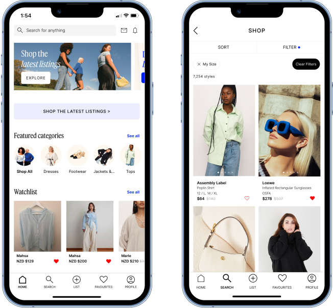 Designer Wardrobe mobile app example